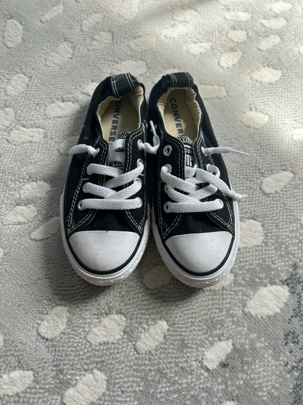 Converse Kids Black and White Low-Top Canvas Sneakers